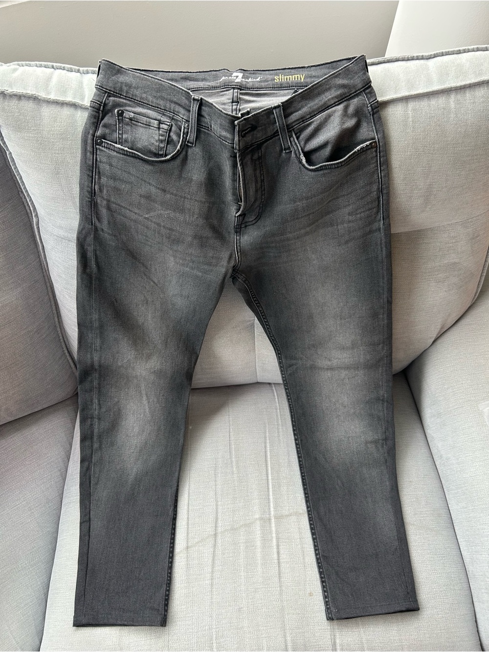 7 For All Mankind Slimmy Grey-Black Skinny Jeans